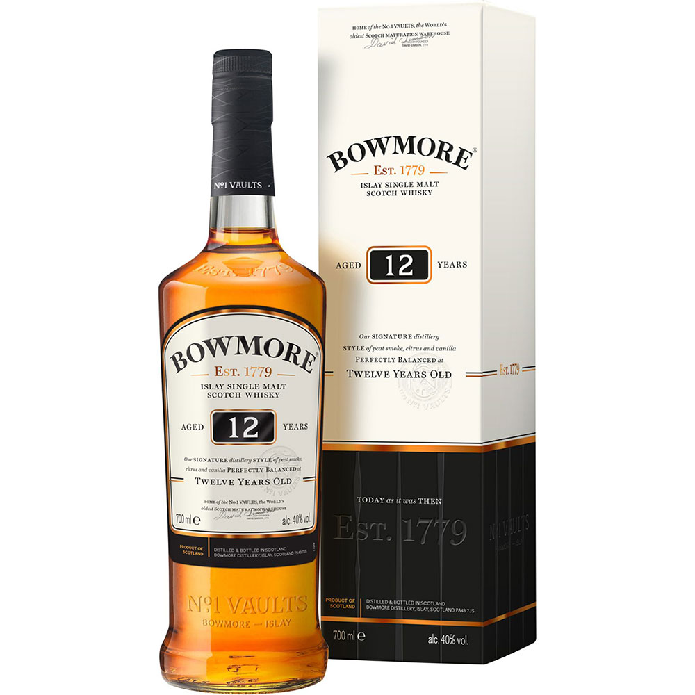 Bowmore 12 Jahre Malt Scotch Whisky mit Verpackung