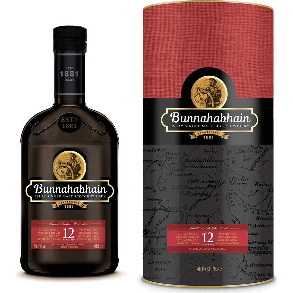 Bunnahabhain 12 Jahre Single Malt Scotch Whisky mit Verpackung