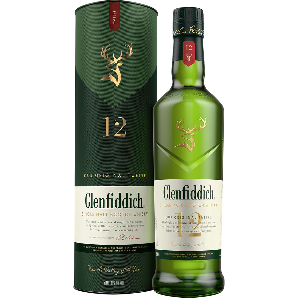Glenfiddich Single Malt Scotch Whisky 12 Jahre mit Verpackung