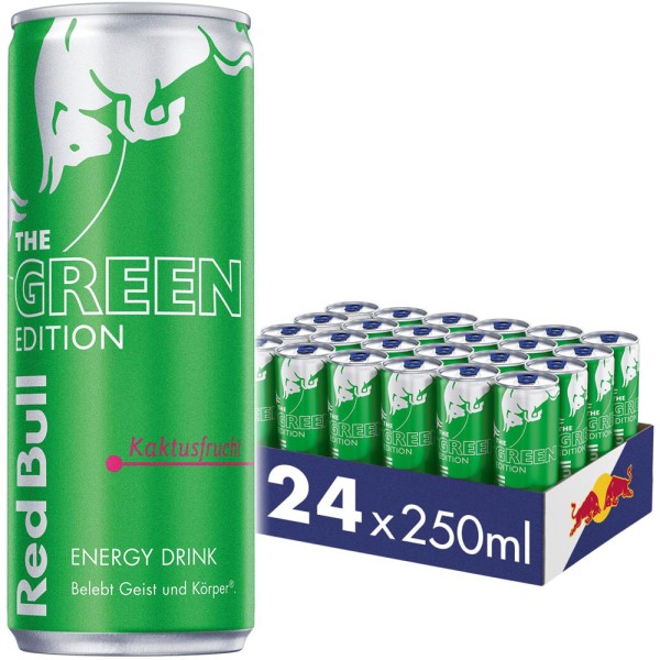 Red Bull Energy Drink Green Edition Kaktusfrucht 24x 250ml Einweg