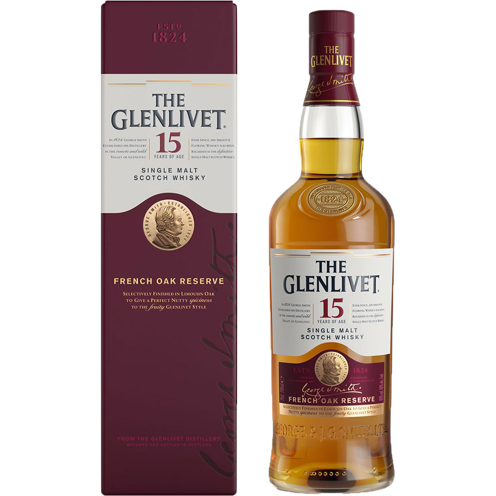 The Glenlivet 15 Years Single Malt Scotch Whisky mit Verpackung