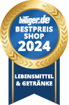 billiger.de – Bestpreissiegel 2024 für das Sortiment Lebensmittel & Getraenke