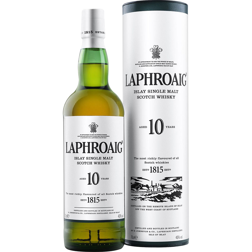 Laphroaig 10 Jahre Single Malt Scotch Whisky mit Verpackung